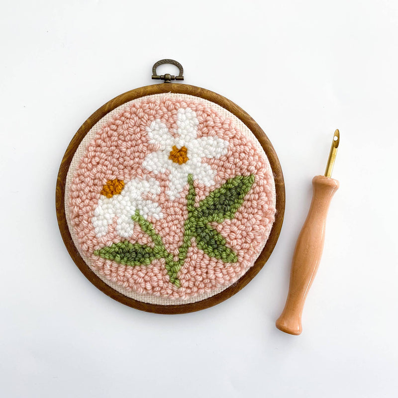 Beginner Punch Needle Kit - Pink Daisies Kit The Urban Acres