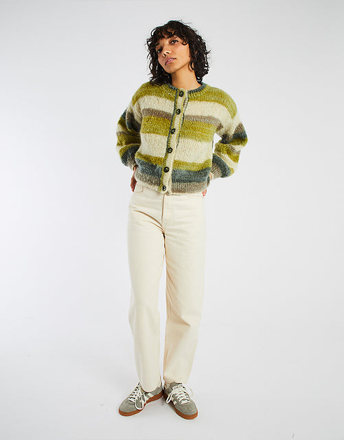 Believe cardigan in striped mohair