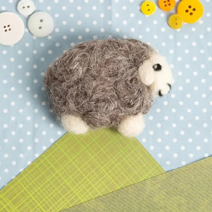 Herdwick Sheep Brooch Felting Kit Kit Hawthorn Handmade