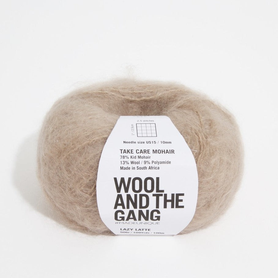 Take Care Mohair Yarn Wool and the Gang Lazy Latte