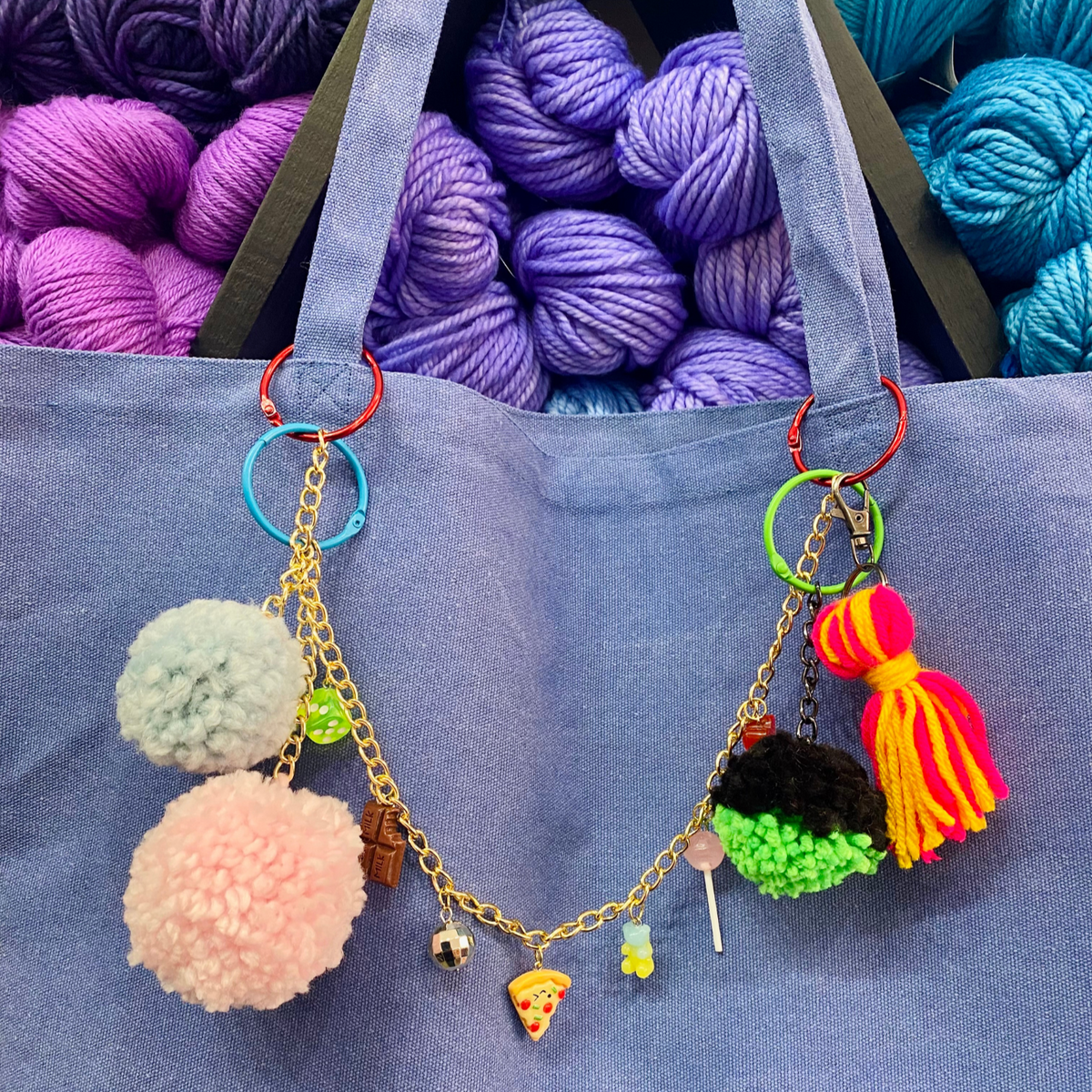 bag charms in action