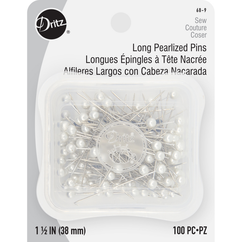 Long Pearlized Pins - 100/pkg Dritz