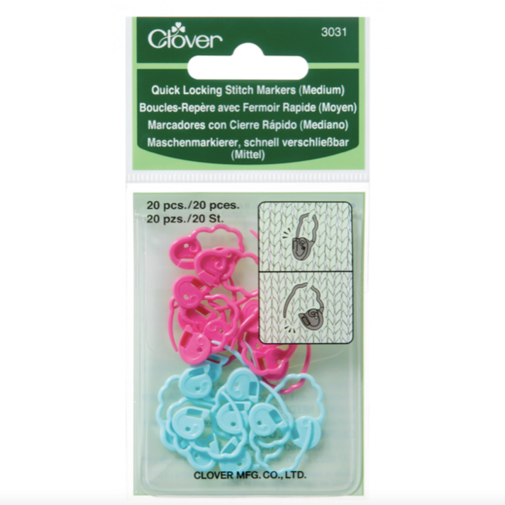 Medium Quick Locking Stitch Markers Tools Clover